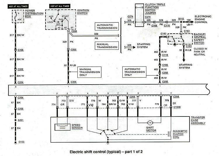 Bronco II electronic shift wiring diagram part 1 of 2