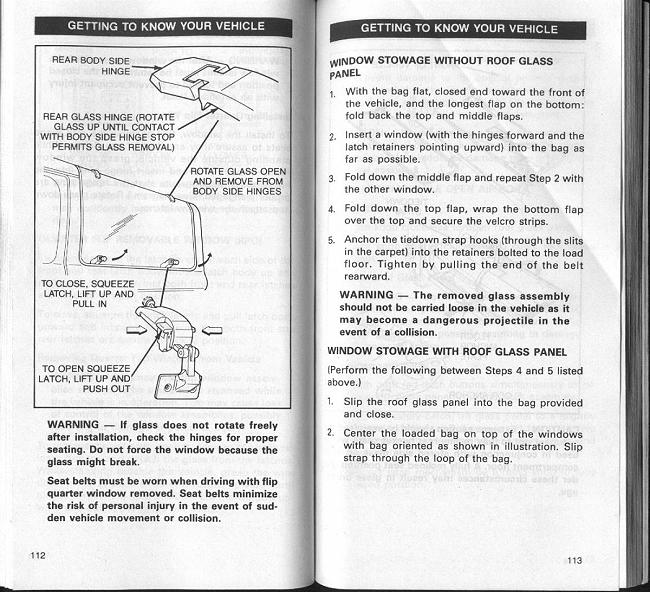 Ford Bronco II rear side window instructions #2