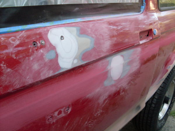 Driver door dents repaired