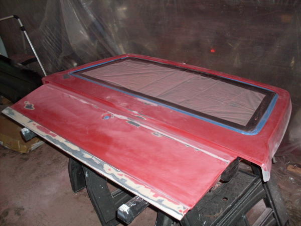 Sanding Ford Bronco II rear hatch