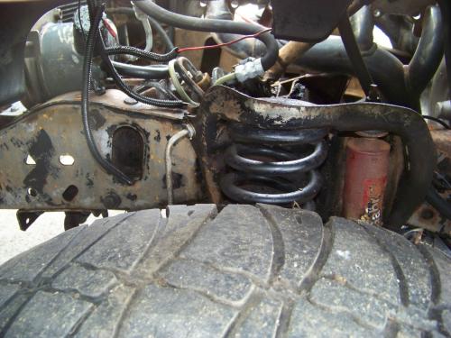 Frame and suspension cleaned with oven cleaner