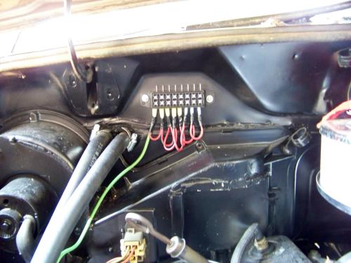 Bronco II Door Swap / Upgrade - Fuse block mounted to fire wall