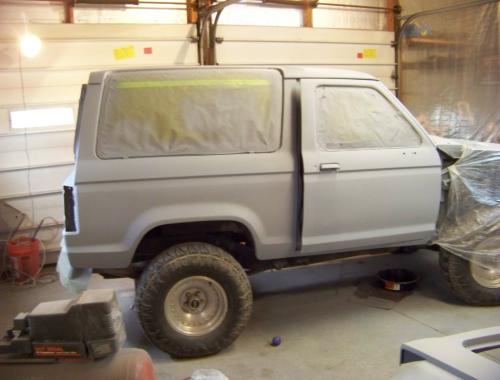 Bronco II covered in primer
