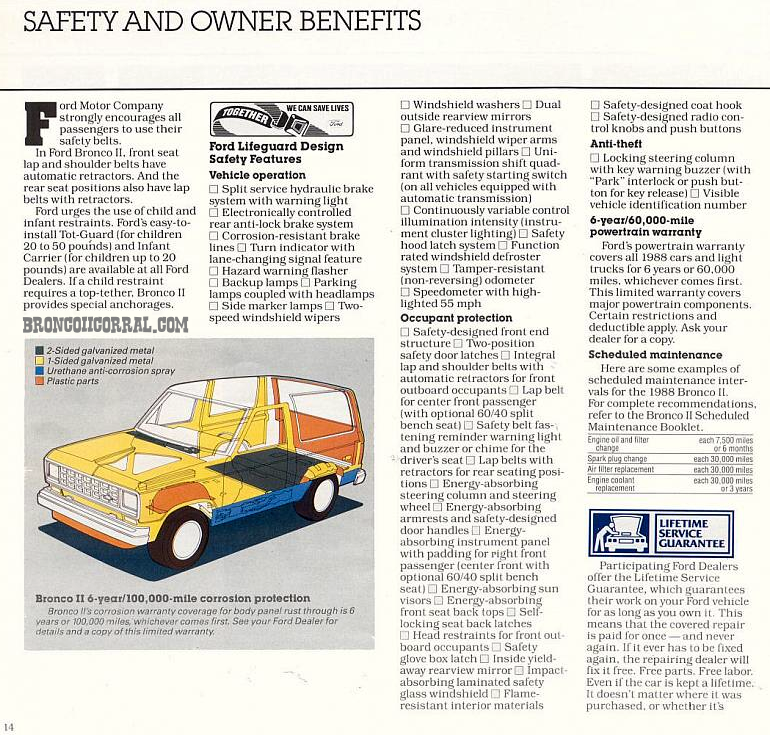 1988 Ford Bronco II Safety