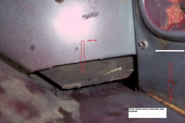 rubber flap covering drain hole