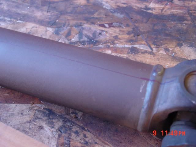 I marked a line with permanent marker about 8-inches down the yoke