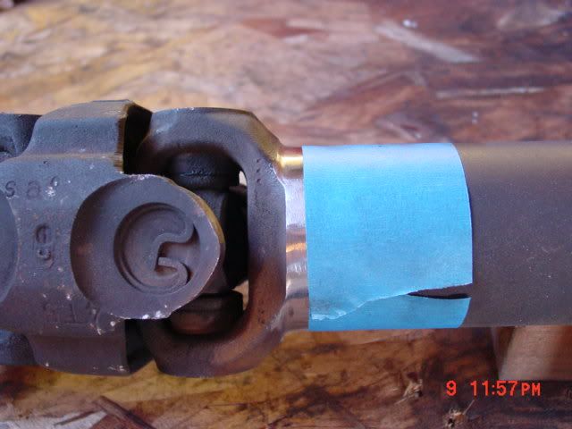 I wrapped masking tape around the tube in the area where the center of the weld was, and drew a line around the edge of the tape.