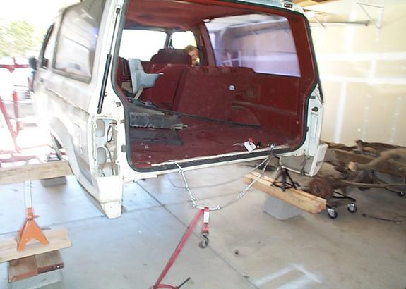 Ford Bronco II Body On Jack Stands